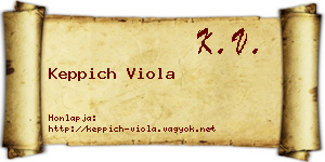 Keppich Viola névjegykártya